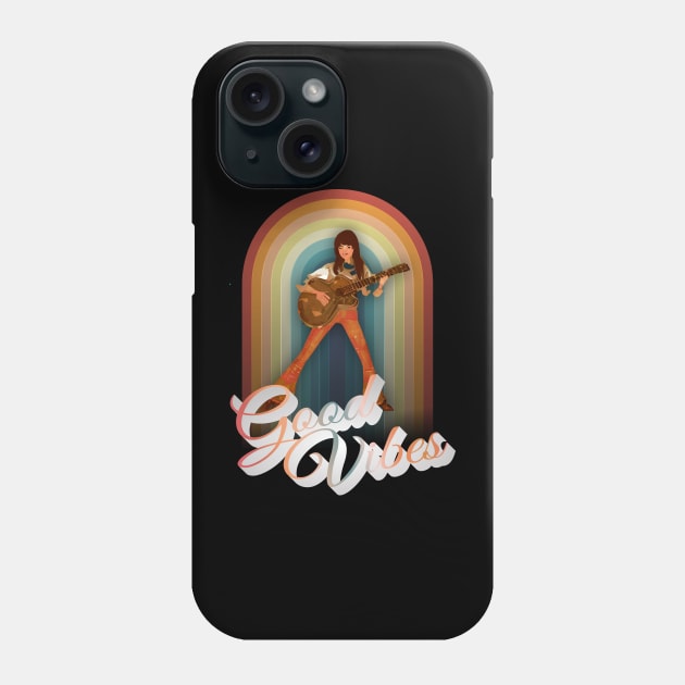 Retro Guitar Good Vibes Phone Case by iZiets