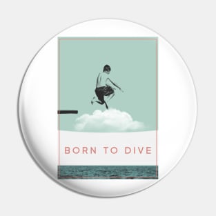 Born To Dive Boy Diving Graphic Art Pin