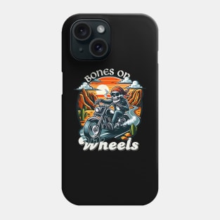 skeleton on motorbike road trip Phone Case