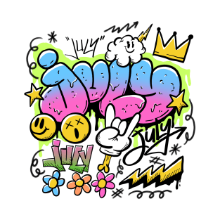 July Graffiti Doodle T-Shirt