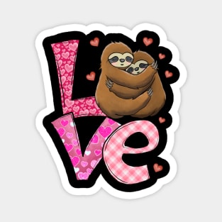 Love Heart Couple Sloth Valentine Day Magnet