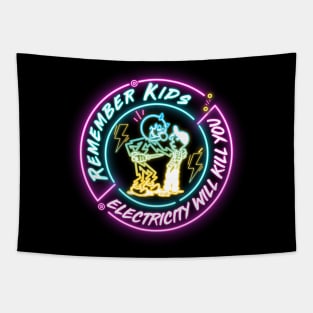 NEON LAMP REMEMBER KIDS ELECTRICITY Tapestry