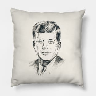 JFK illustration portrait Pillow