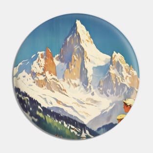 Chamonix, Mont Blan, Ski Poster Pin