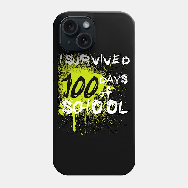 I Survived 100 Days of School Phone Case by Walkowiakvandersteen