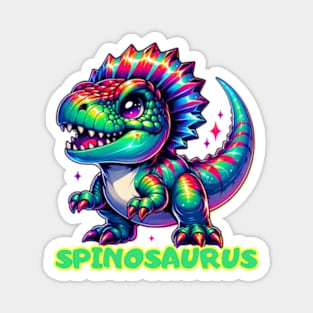 Spinosaurus Rainbow Dino Kawaii Cute Chibi Anime Magnet