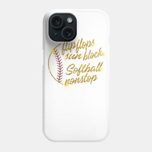 Flip flops sunblock softball nonstop Phone Case