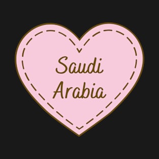 I Love Saudi Arabia Simple Heart Design T-Shirt