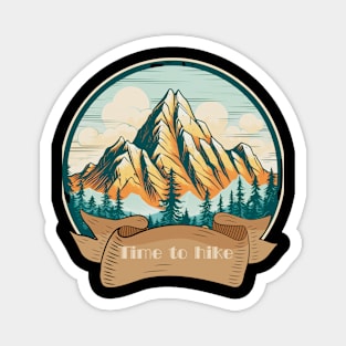 Time To Hike Love To Hike Mountain Adventure Magnet