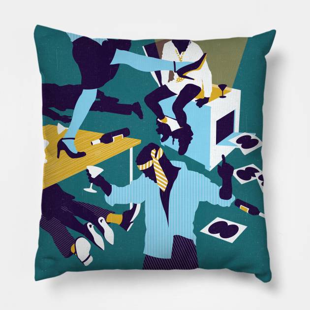 Office party Pillow by Neil Webb | Illustrator