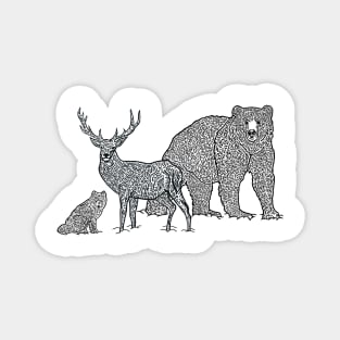 Winter Woodland Animals Xmas Magnet