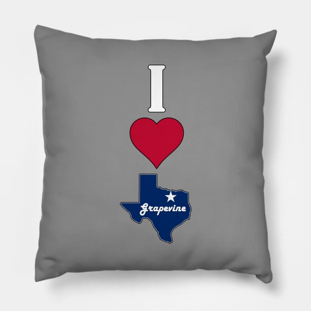 Vertical I Love Grapevine / I Heart Grapevine Lone Star State Texan Pillow by Sports Stars ⭐⭐⭐⭐⭐