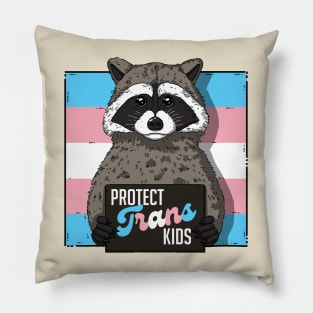 Baby Raccoon Protect Trans Kids Pillow