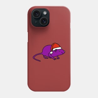 Purple Rat wearing Christmas Santa Hat Phone Case