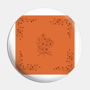 rust floral Pin