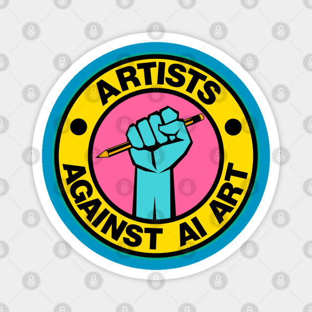Artists Against AI Art Magnet by darklordpug