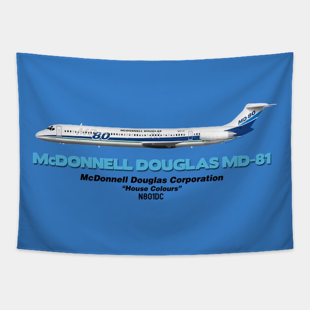 McDonnell Douglas MD-81 - McDonnell Douglas "House Colours" Tapestry by TheArtofFlying