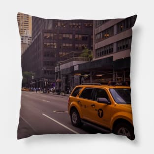 Midtown Street City Yellow Cab Manhattan NYC Pillow