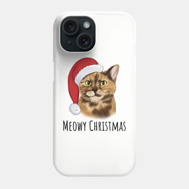 Tortie Santa Cat Phone Case by caitlinshea24