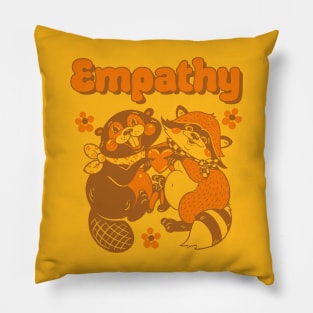 Empathy- original design - brown-orange Pillow