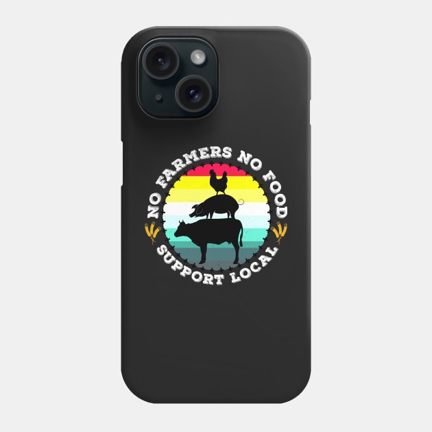 No Farmers No Food Support local Graphic Design Phone Case by PlusAdore