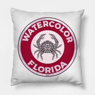 Watercolor Florida Crab 30A 30 A Emerald Coast Walton County Beach Pillow