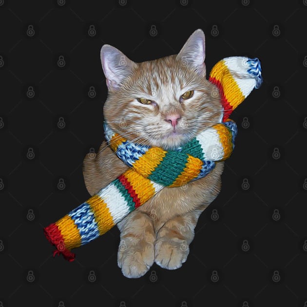 Cat in a scarf by kamdesigns