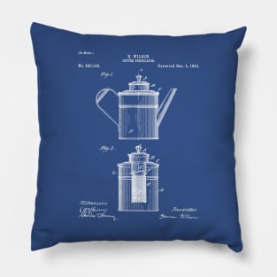 Coffee Patent - Coffee Shop Art - Blueprint Pillow