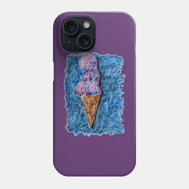 Blueberries Icecream Phone Case by Mila-Ola_Art