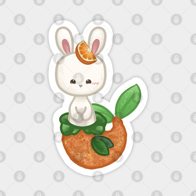 Bunny Orange Mermaid Magnet by Khotekmei