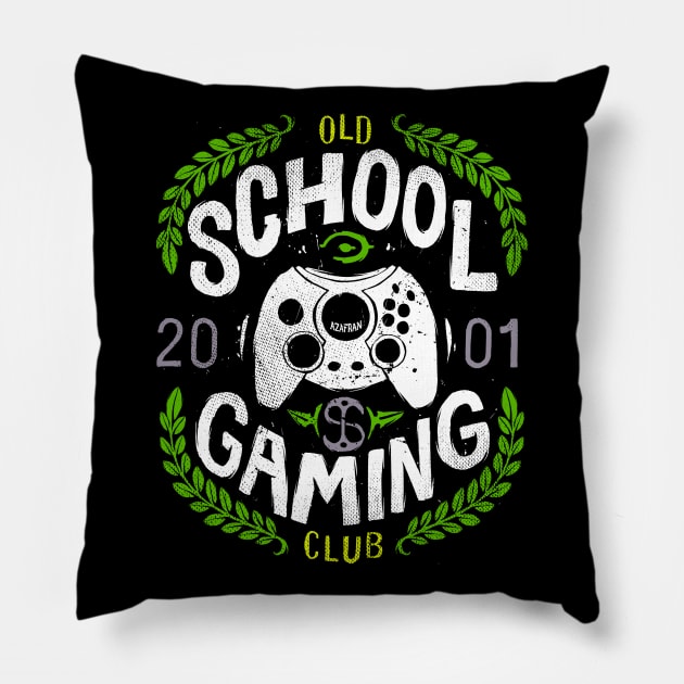 Old School Gaming Club - X Pillow by Azafran