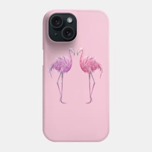 Watercolor Pink and Purple Flamingo Phone Case