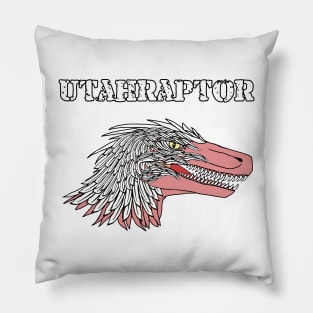 Utahraptor Head Print Pillow