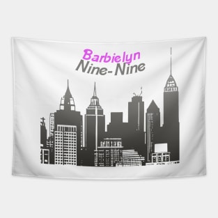 city silhouette and name ( barbielyn) graphic Tapestry