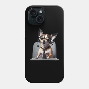 chihuahua at a call center Phone Case