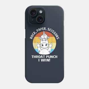 Rock Paper Scissors Throat Punch I Win Phone Case