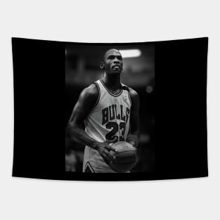 BASKETBALLART -JORDAN BLACK WHITE 9 Tapestry