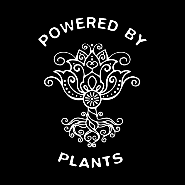 Vegan T-Shirt / Powered By Plants / Vegan Power / Vegan / Mandala Vegan by monicasan