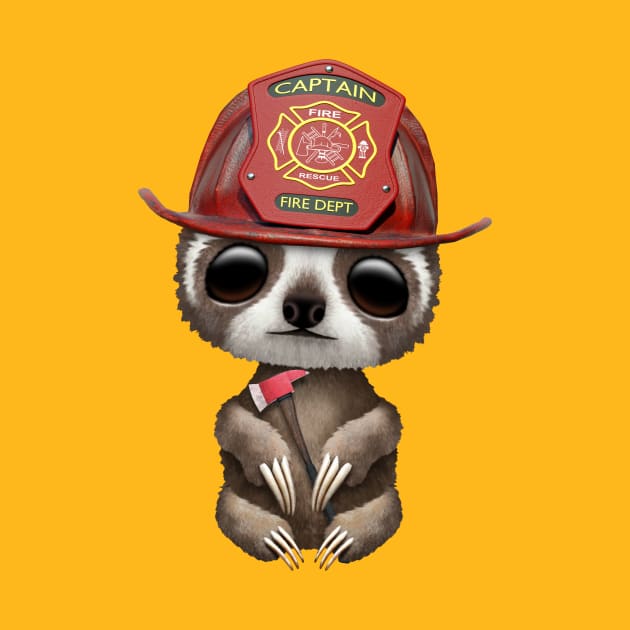 Cute Baby Sloth Firefighter by jeffbartels