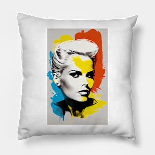 Modern woman in pop-art style Pillow