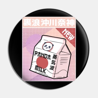 Vaporwave 80th Panda Milk Japan Sun Style Art Retro Vintage Pin