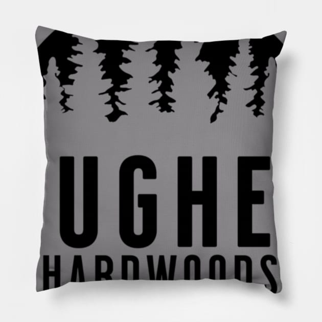 Hughes Hardwoods Black Ink Pillow by UncannyComicQuest