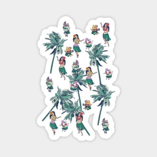 Hawaii Hula with Persian Cat Magnet