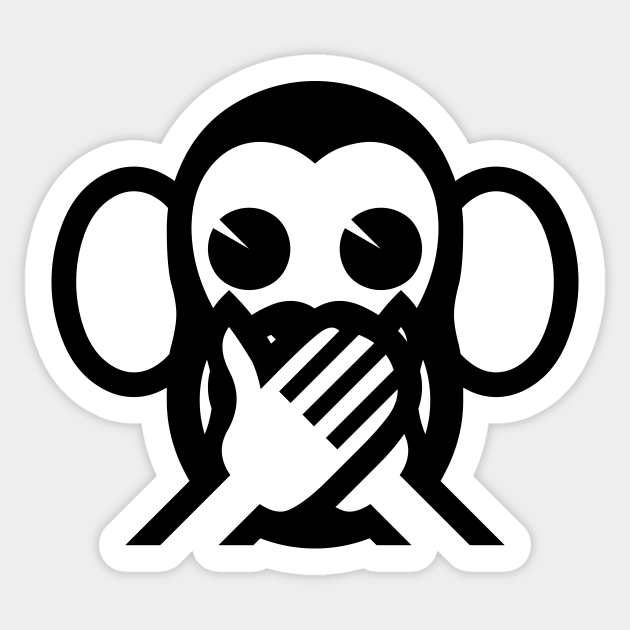 3 Wise Monkeys Iwazaru 言わざる Speak NO Evil Emoji - Asian - Sticker