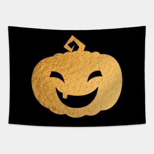 Happy Halloween! Creepy Golden Pumpkin Tapestry