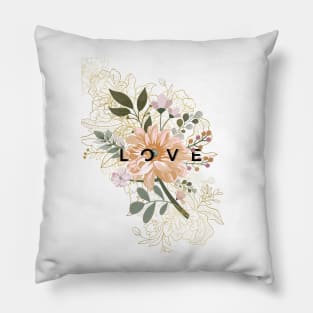 Floral with Golden Motives Pillow