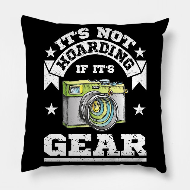 Funny Vintage Camera Gear Photographer Men & Women Pillow by Art master