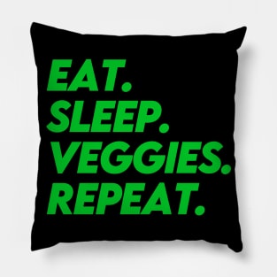 EAT SLEEP VEGGIES REPEAT (Green) Pillow