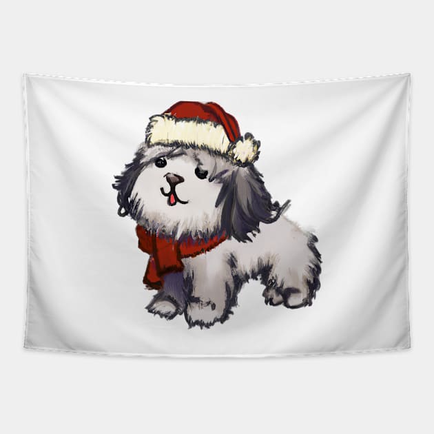 Cute Havanese Drawing Tapestry by Play Zoo