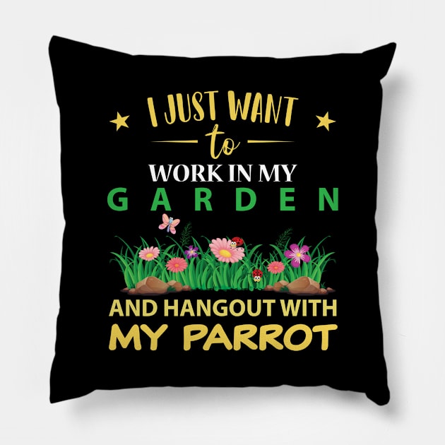 Hangout with my PARROT in my Garden Pillow by GronstadStore